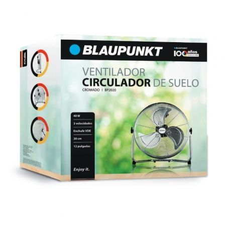 Blaupunkt Ventilador Industrial de Suelo BP2020 Cromado 30cm 40W